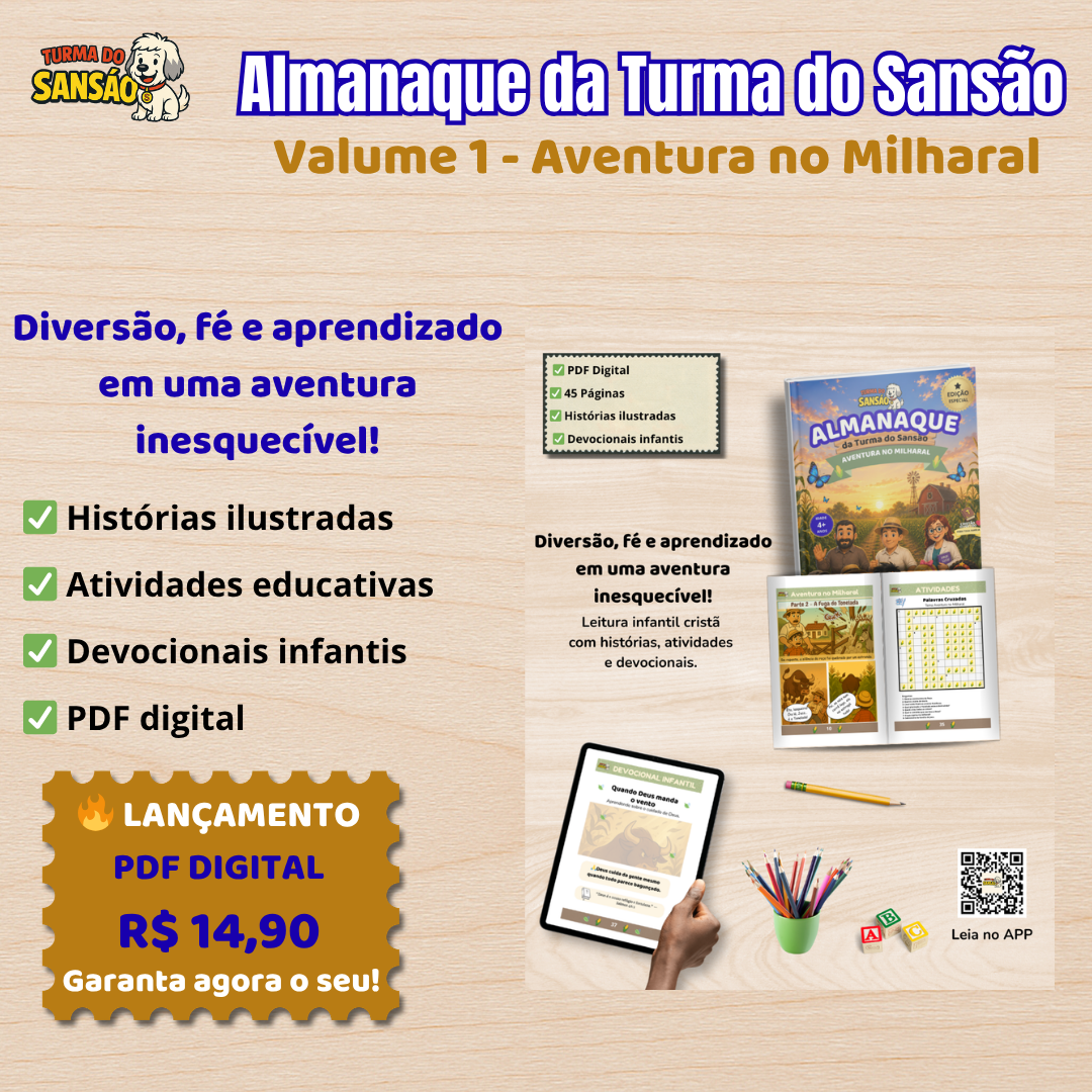 Banner promocional de Almanaque da Turma do Sansão — Volume 1: Aventura no Milharal