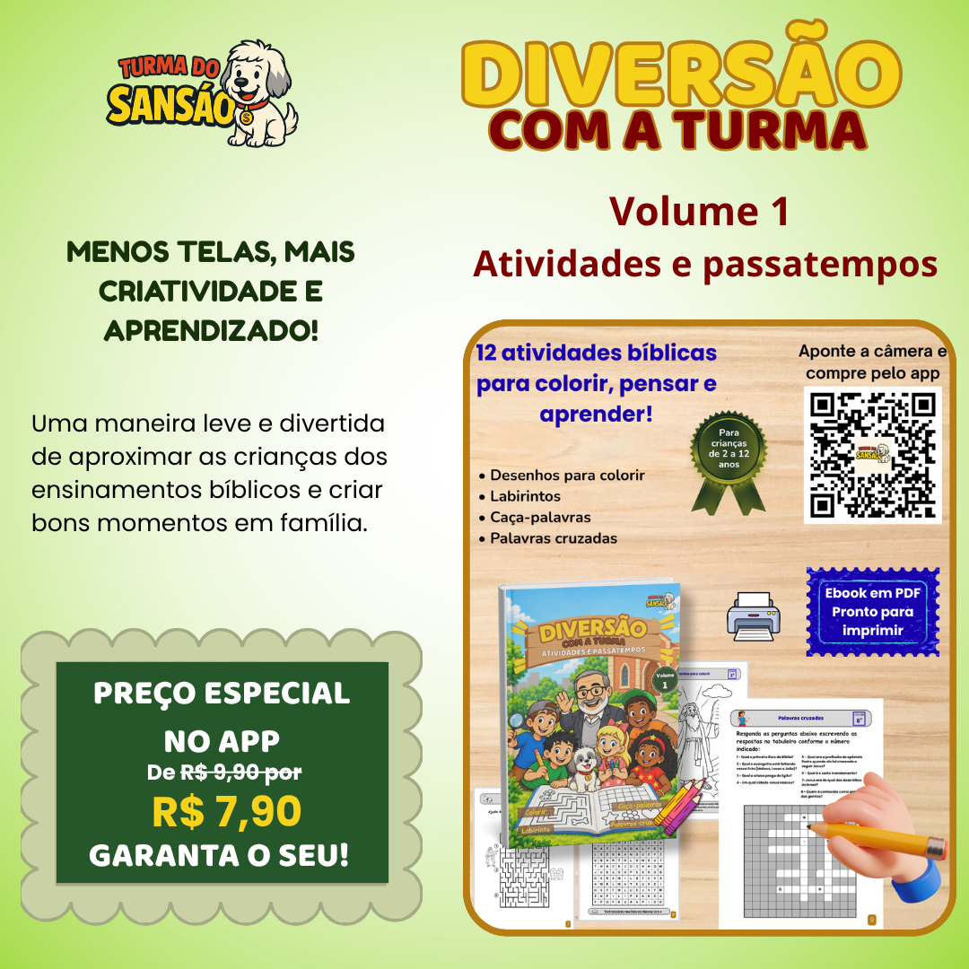 Banner promocional de Diversão com a Turma - Volume 1: Atividades e Passatempos